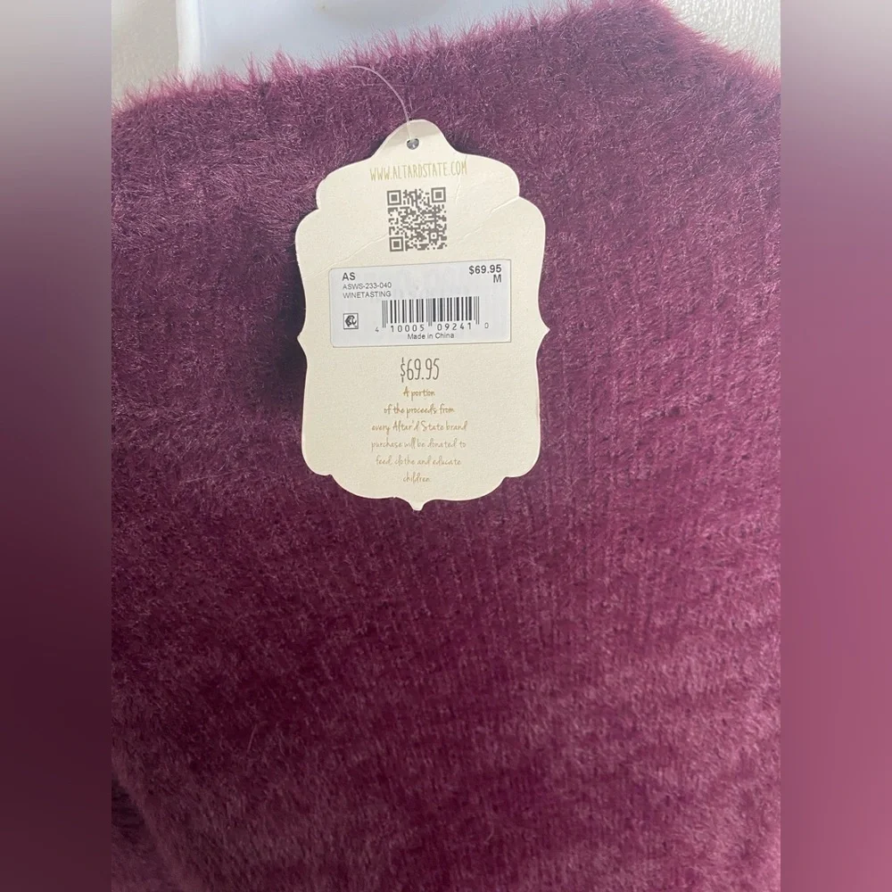 ALTAR’D STATE NWT M Plush Burgundy Cropped Sweater